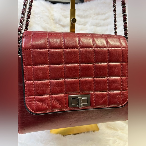 CHANEL Burgundy Square Quilt Accordion Flap Bag-63111012 - Picture 11 of 11